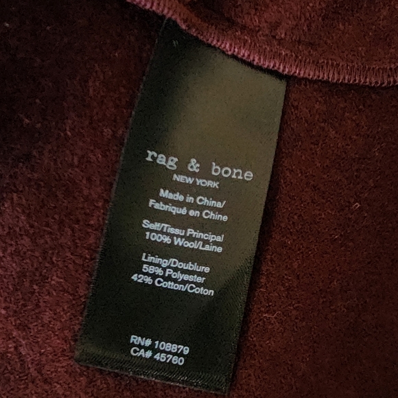 rag & bone Slade Blazer  Burgundy Sz 4 - Picture 12 of 16